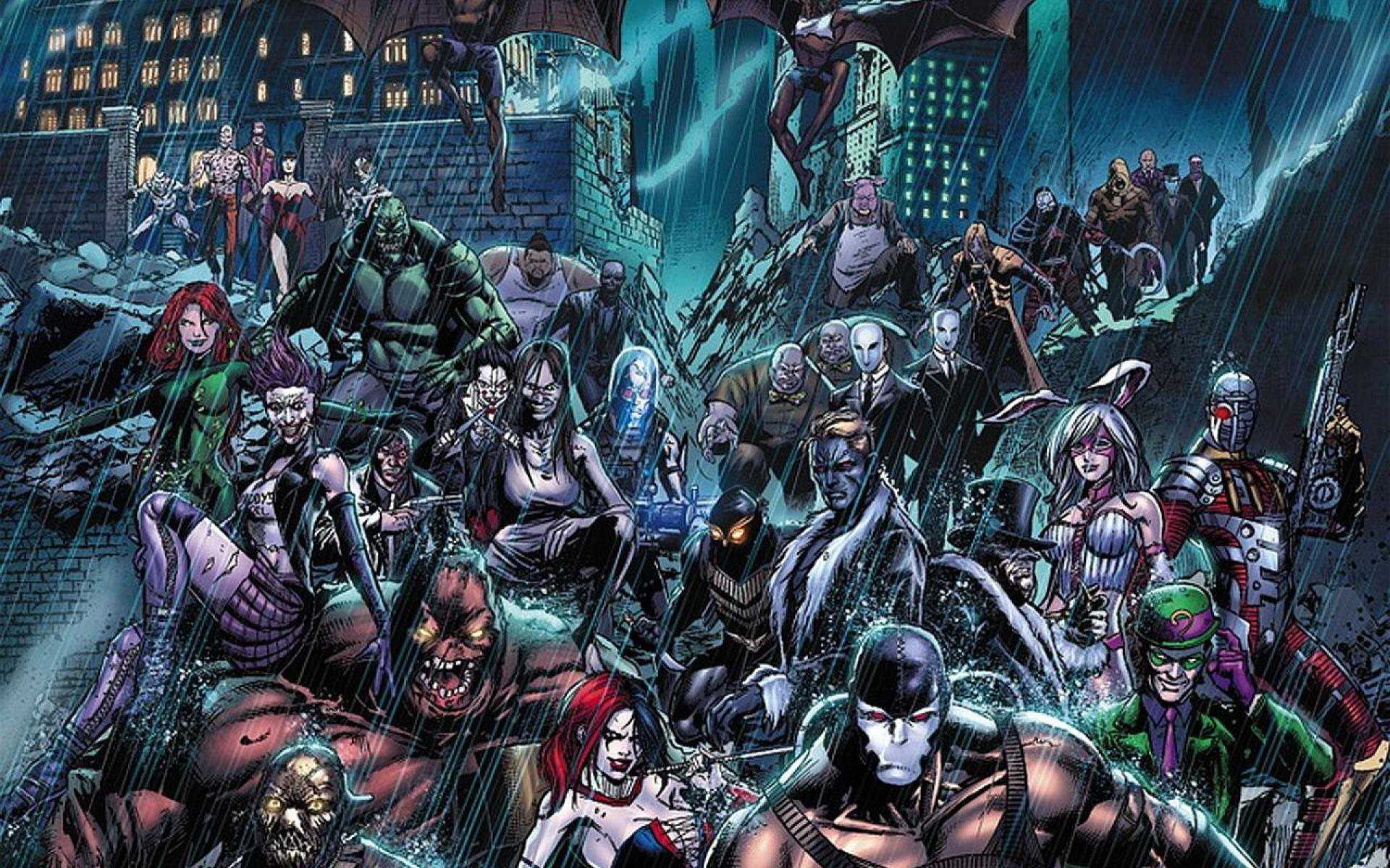 Суперзлодеи отзывы. Суперзлодеи DC. Аркхем ДС комикс. Batman Villains. Бэтмен Аркхем DC.