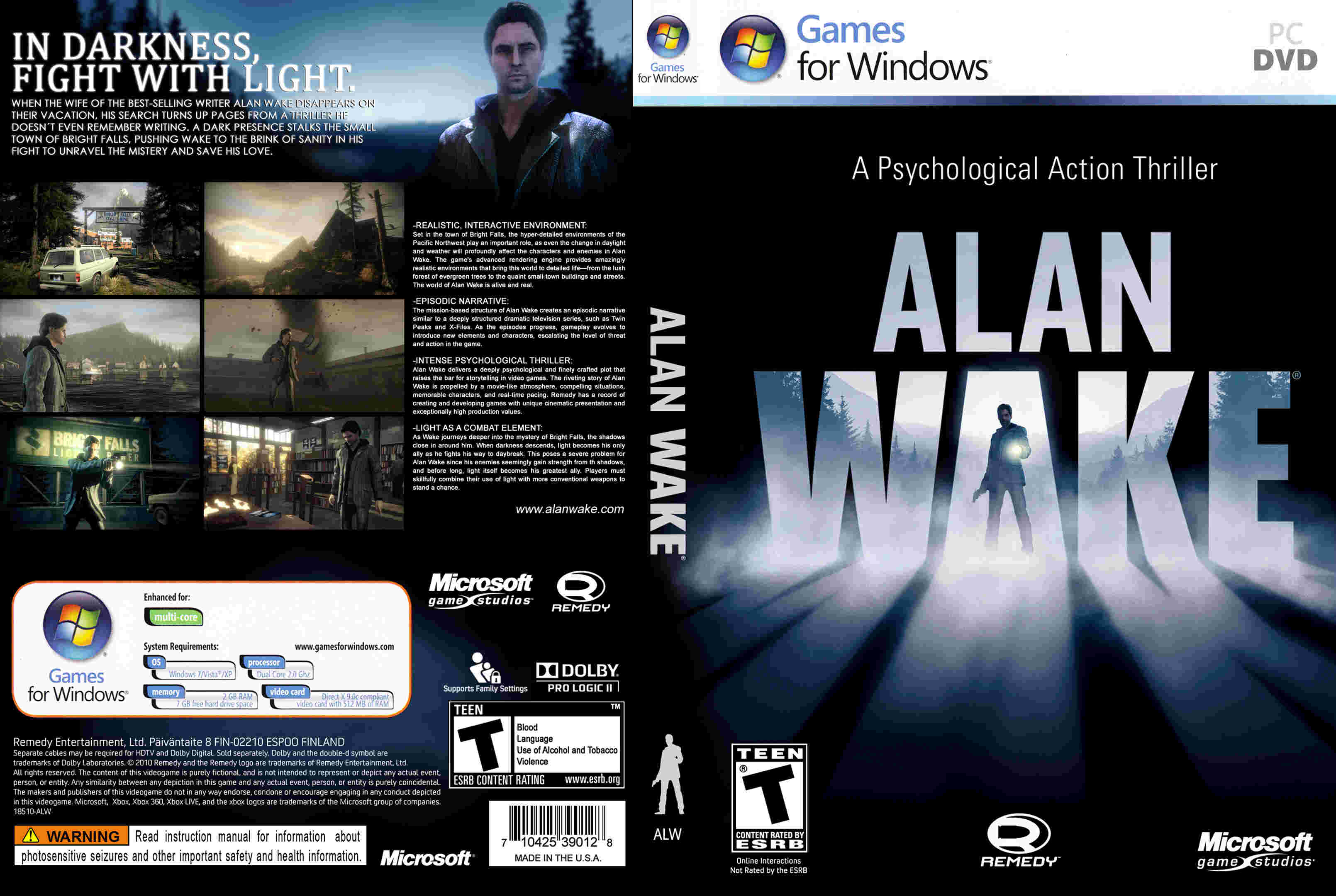 Alan wake системные требования - все о windows 10